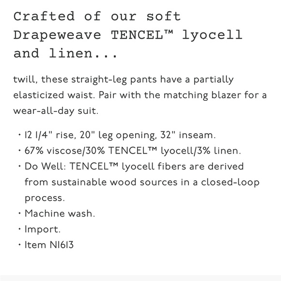 Madewell Neale Straight Leg / Wide Leg Trouser - Picture 6 of 9